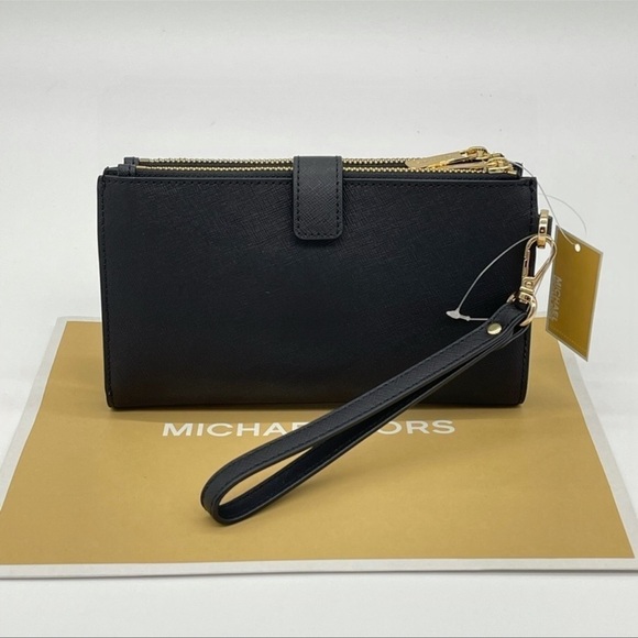 Michael Kors Large Double Zip Wallet Wristlet Leather - Picture 8 of 10